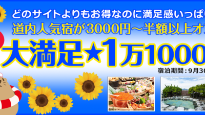 ぐうたび北海道の看板企画！夏の大満足１万1000円！